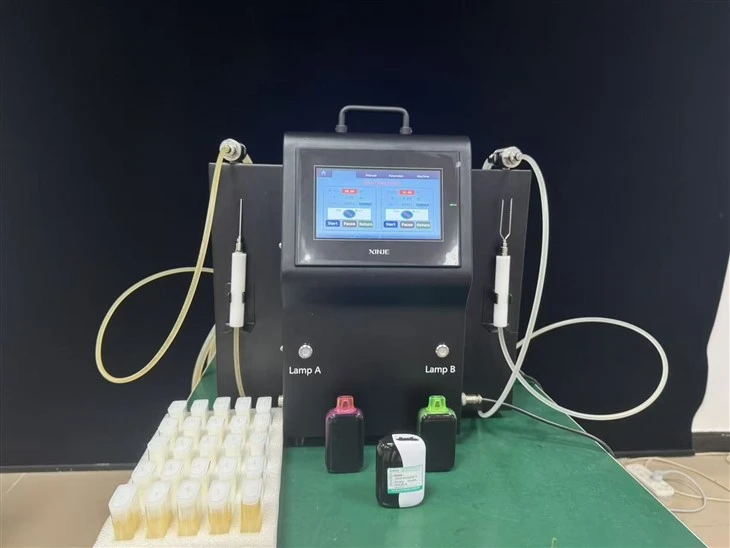 Màquina semi-automàtica de doble-capçal E-suc de nicotina: equip d'ompliment de cartutxos de vaporització d'alta-precisió